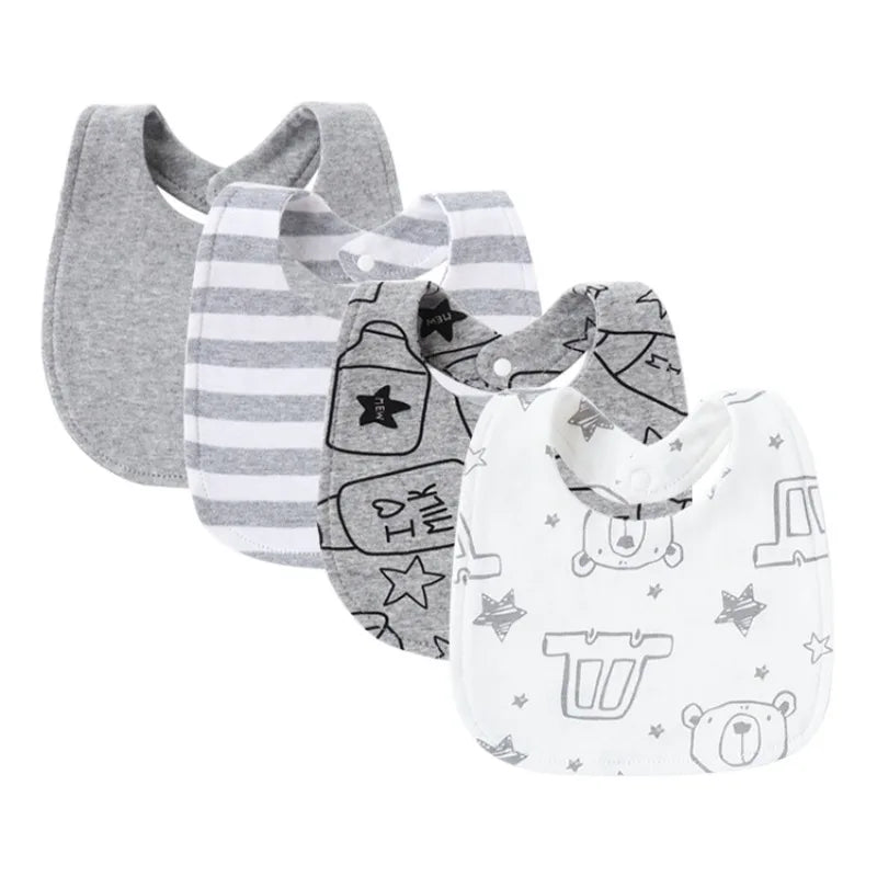 4Pcs Cartoon Baby Bib