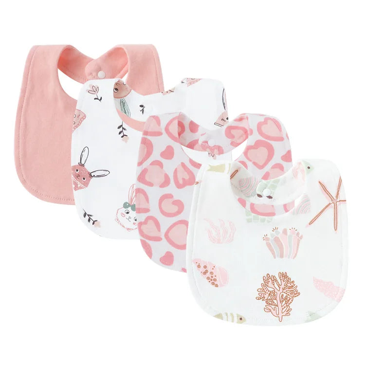 4Pcs Cartoon Baby Bib