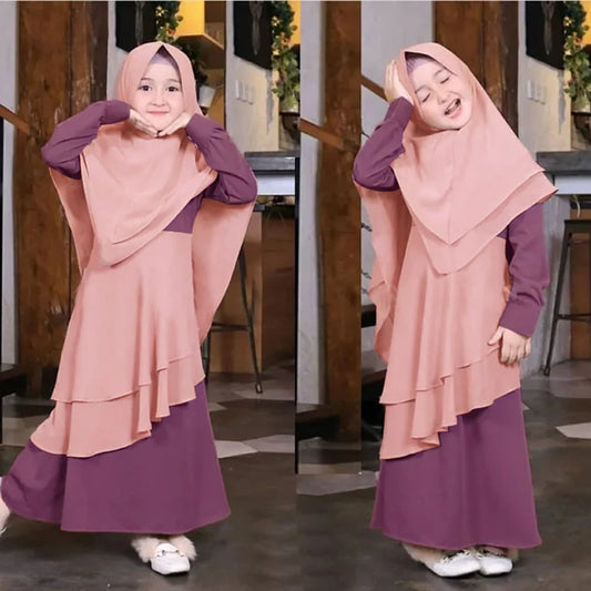 2Pcs Abaya Sets for Girls