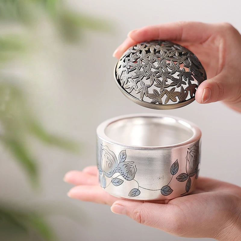 Silver-plated Ceramic Incense Burner