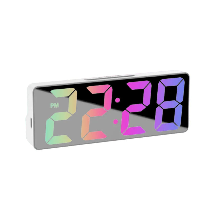 Voice Control Digital Alarm Clock  (Night Mode Table Clock 12/24H) USB Plug-in with LED