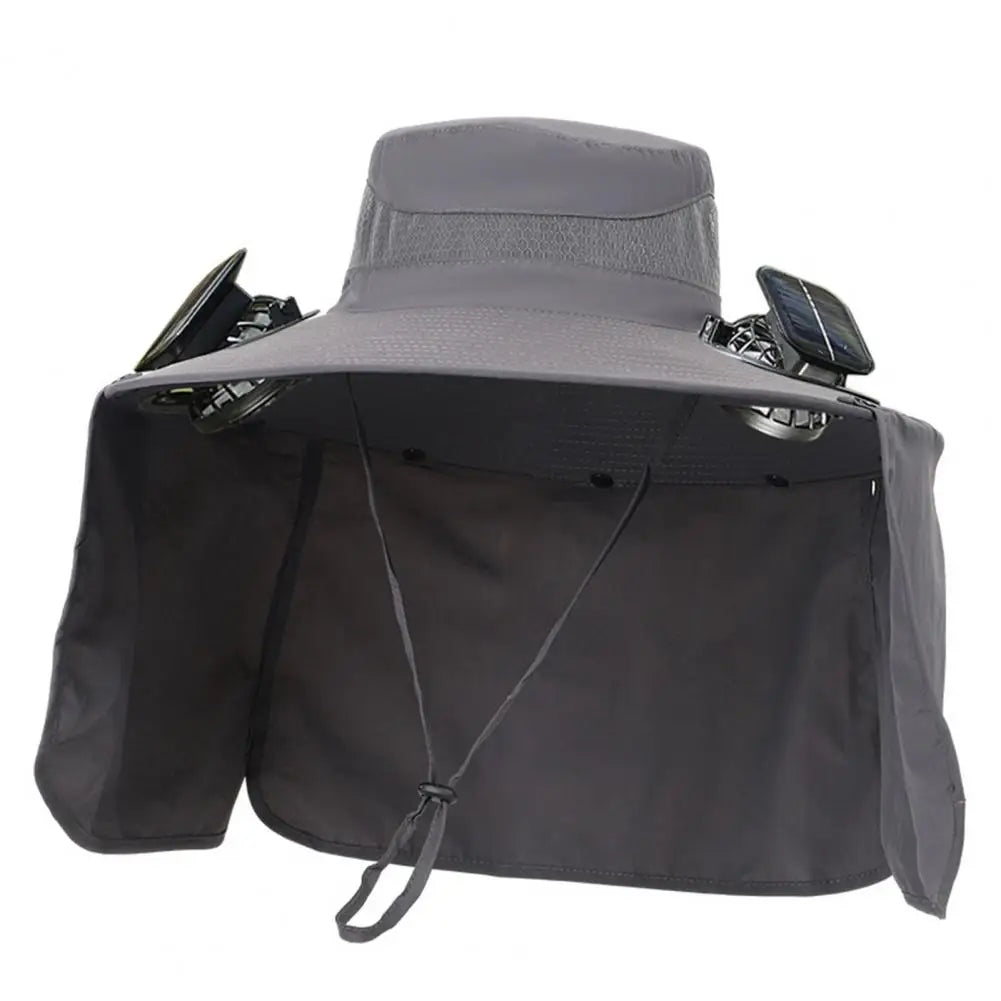 Hat With Dual Powered Solar Fan