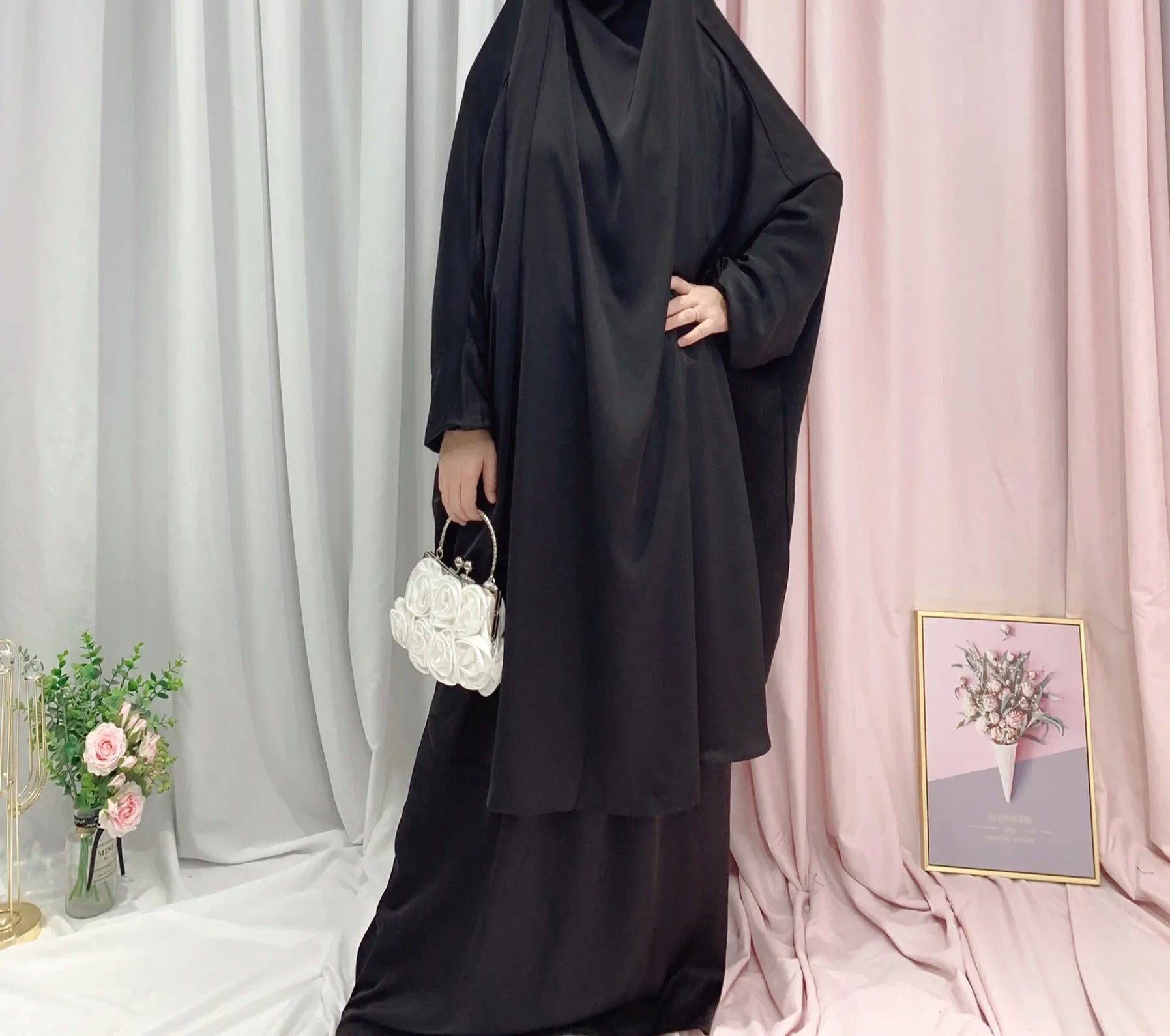 Two Piece Set Prayer Garment Dress for Muslim Mommy &  Girls