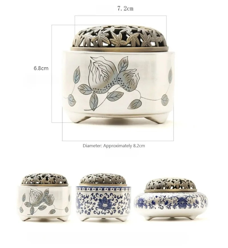 Silver-plated Ceramic Incense Burner