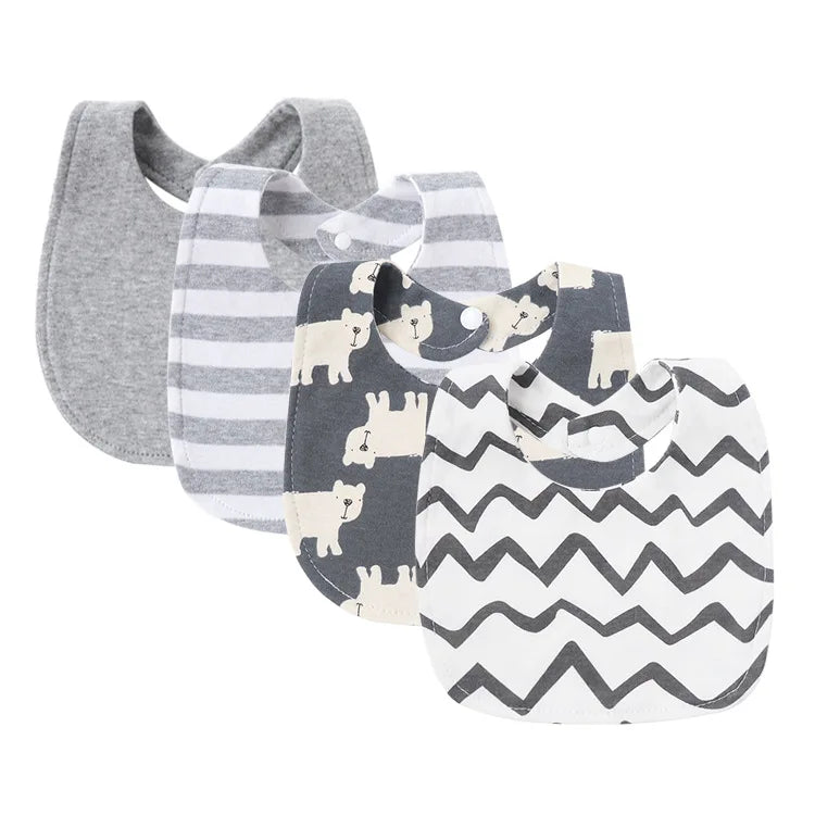 4Pcs Cartoon Baby Bib