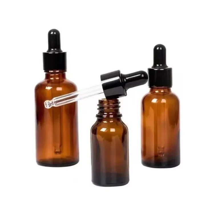 15/30/50ml Essential Oil Glass Aromatherapy Liquid Brown Drop Empty Dropper Bottle