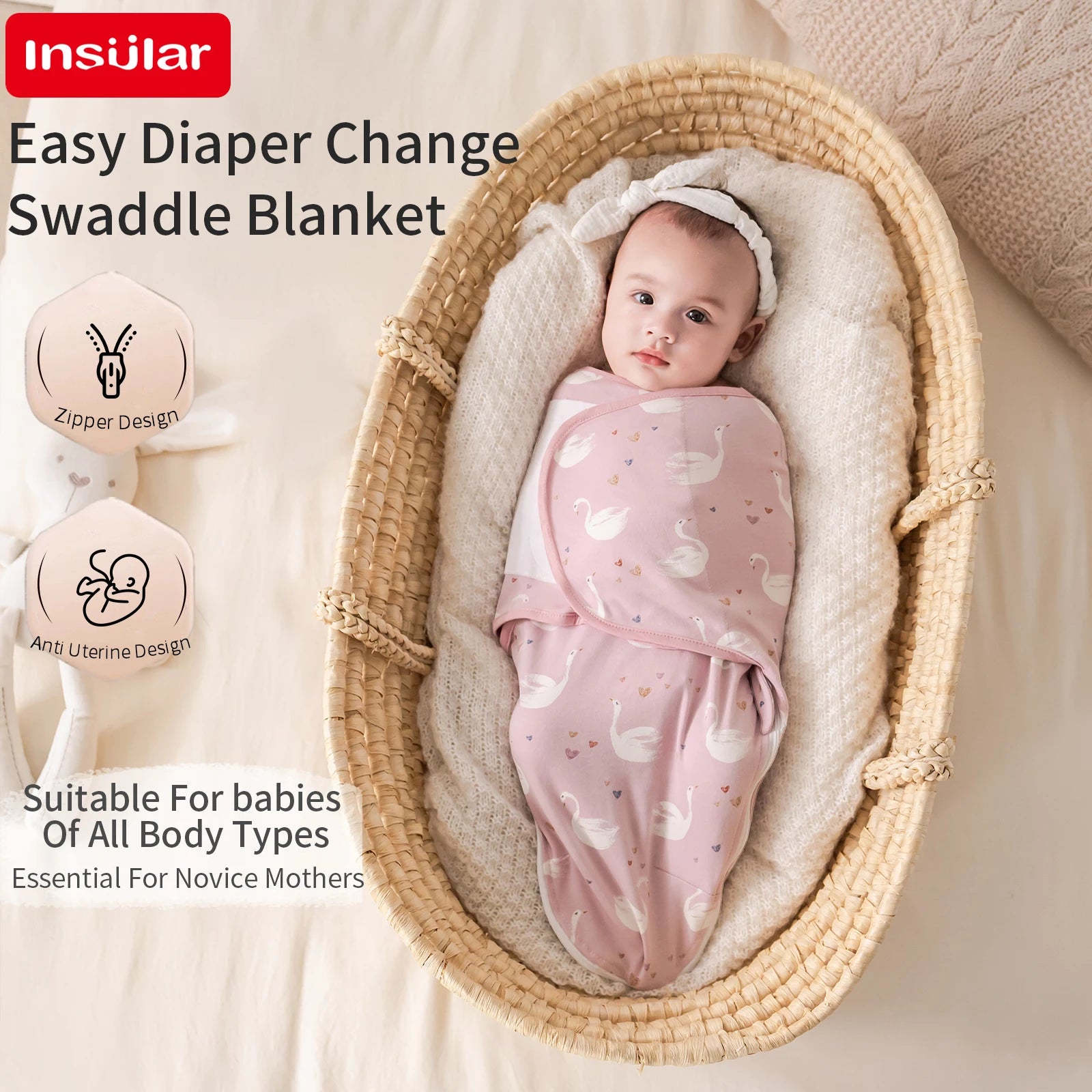 INSULAR Baby Cotton Swaddling Cloth.