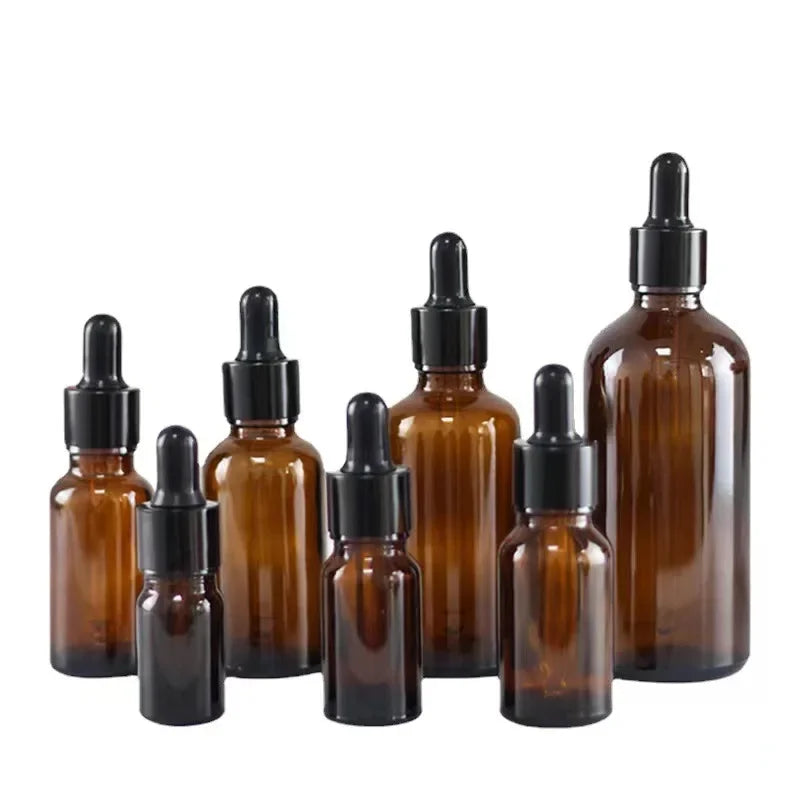 15/30/50ml Essential Oil Glass Aromatherapy Liquid Brown Drop Empty Dropper Bottle