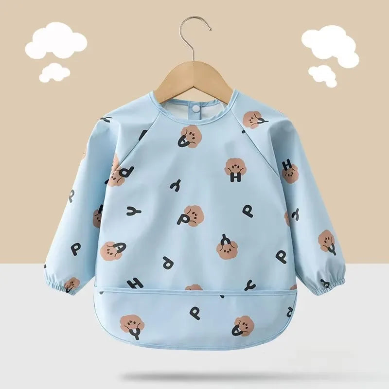 Adjustable Baby Soft Waterproof Bib Long Sleeves