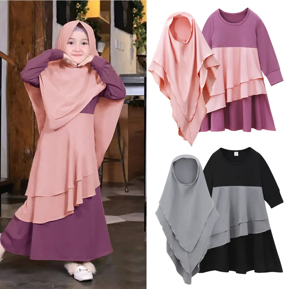 2Pcs Abaya Sets for Girls