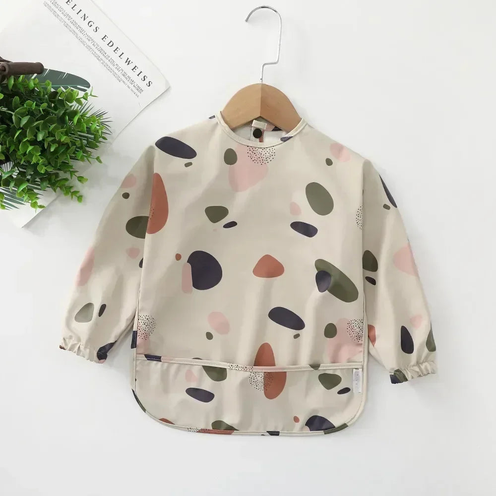 Adjustable Baby Soft Waterproof Bib Long Sleeves