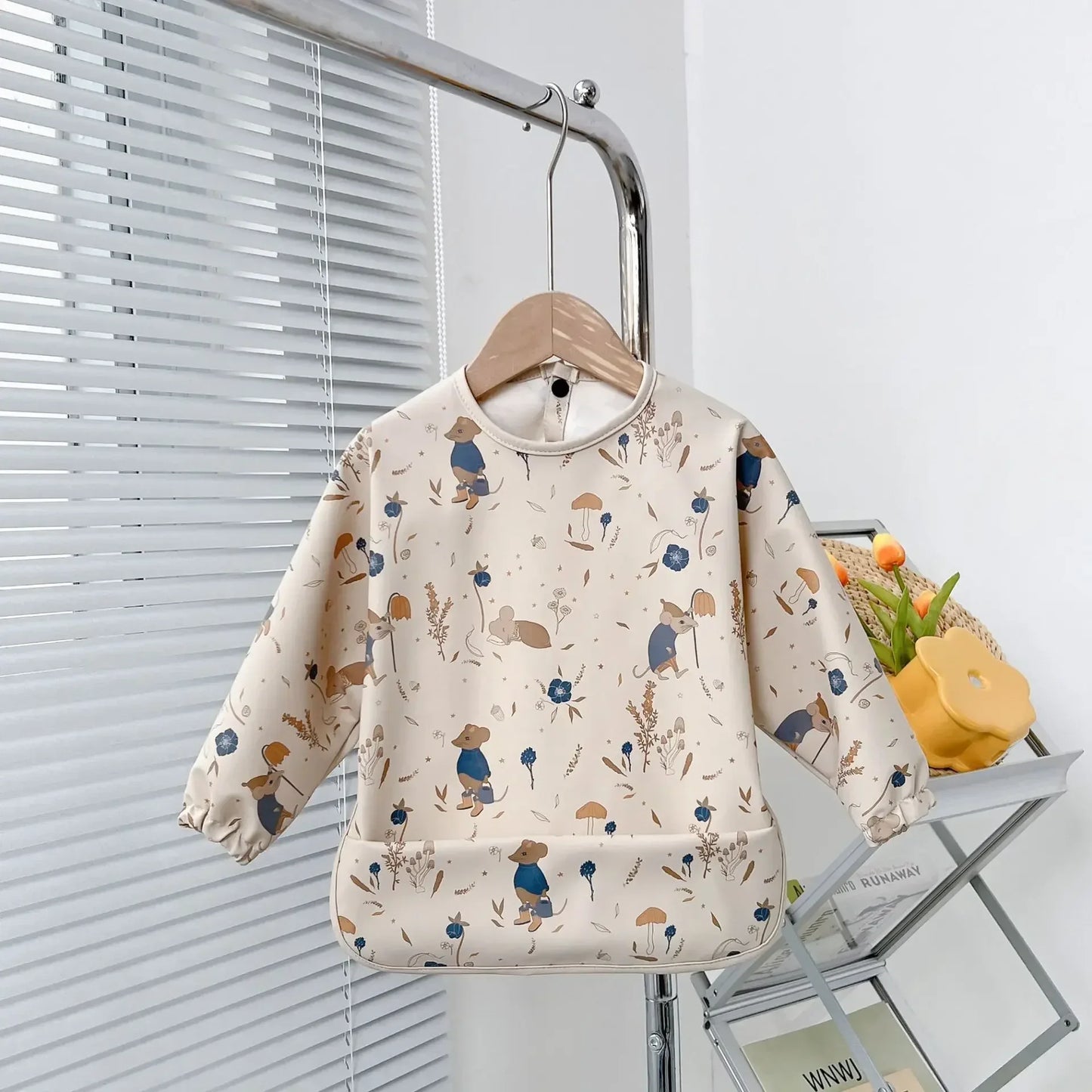 Adjustable Baby Soft Waterproof Bib Long Sleeves