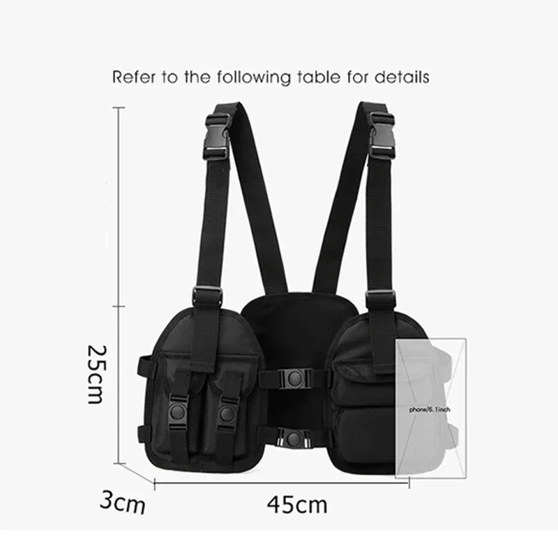 Unisex secured Multi-pocket Vest Backpack