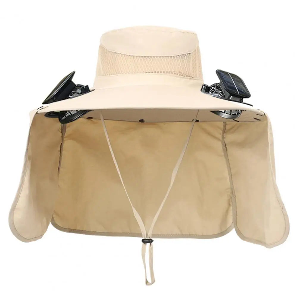 Hat With Dual Powered Solar Fan