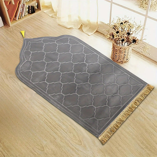 Thickened Printed Prayer Mat Plush With Tassel Flannel