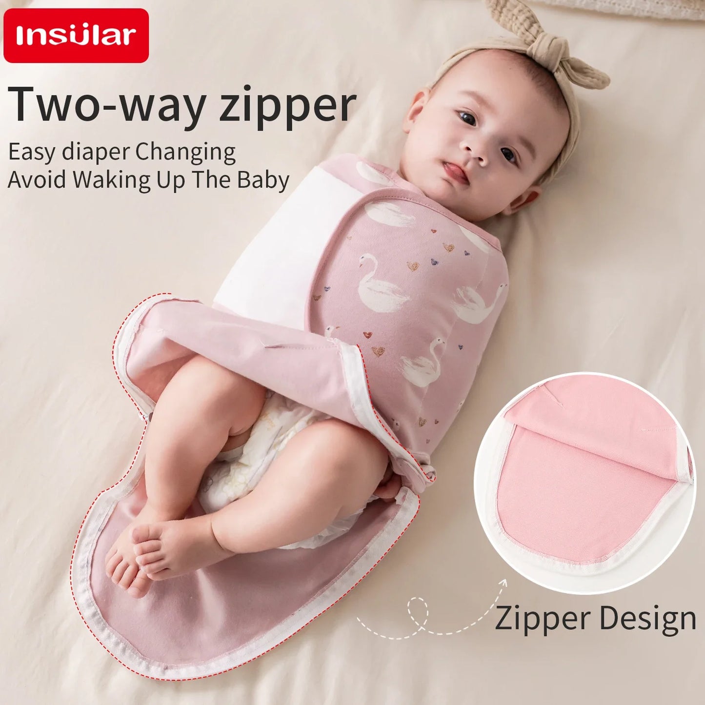 INSULAR Baby Cotton Swaddling Cloth.