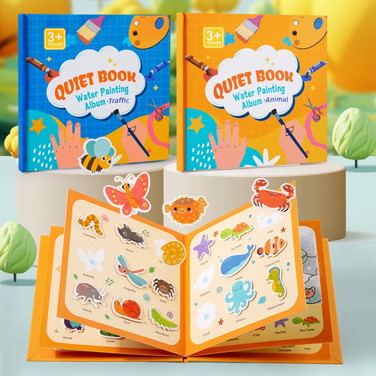Educational Drawing & Colouring Books (Montessori Toys Reusable)