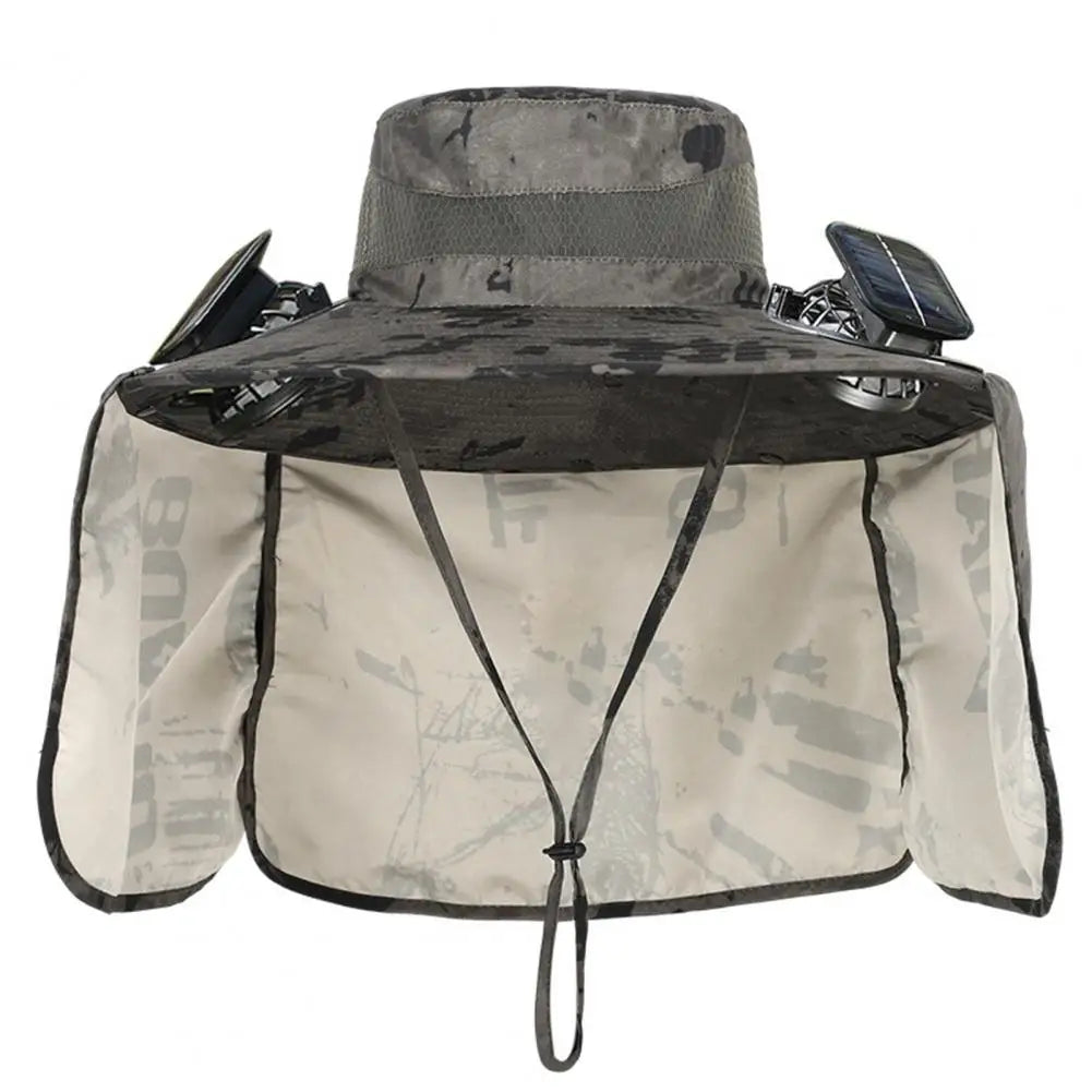 Hat With Dual Powered Solar Fan