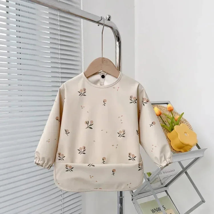 Adjustable Baby Soft Waterproof Bib Long Sleeves