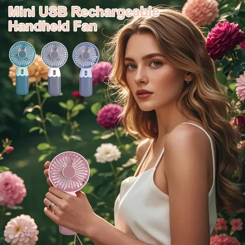 Handheld Fan Mini Portable Rechargeable USB Fan
