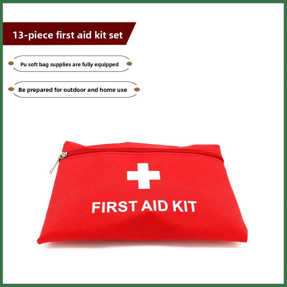 13-Piece Set First Aid Kit:  with Wound Care Supplies