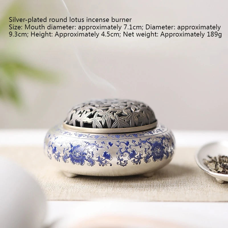 Silver-plated Ceramic Incense Burner