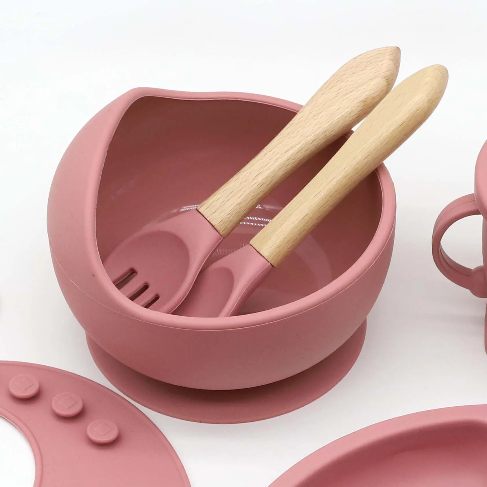 Baby Non-Toxic 8 pcs set food grade silicone tableware