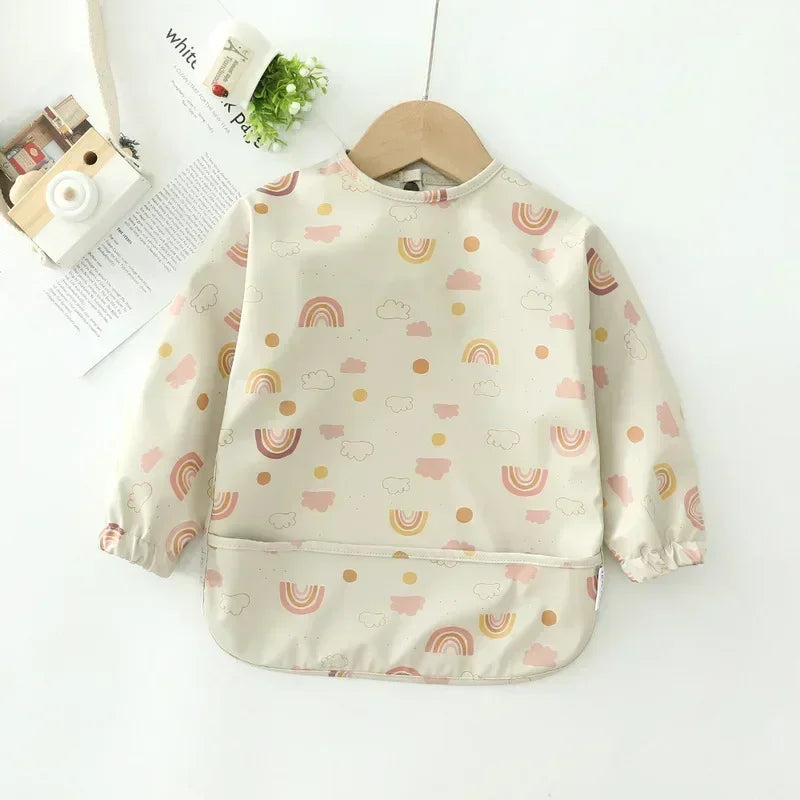 Adjustable Baby Soft Waterproof Bib Long Sleeves
