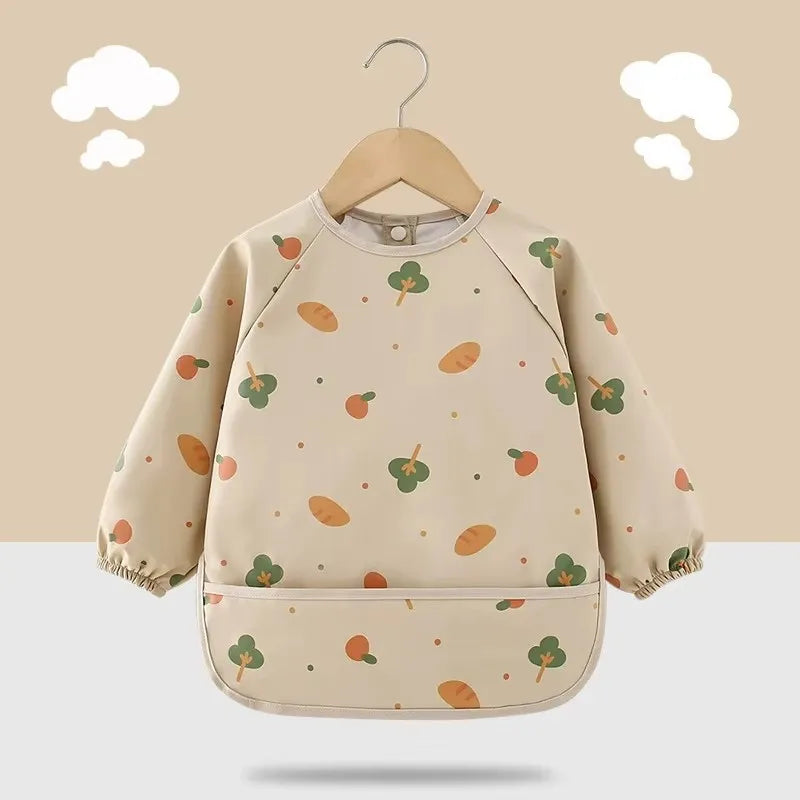 Adjustable Baby Soft Waterproof Bib Long Sleeves