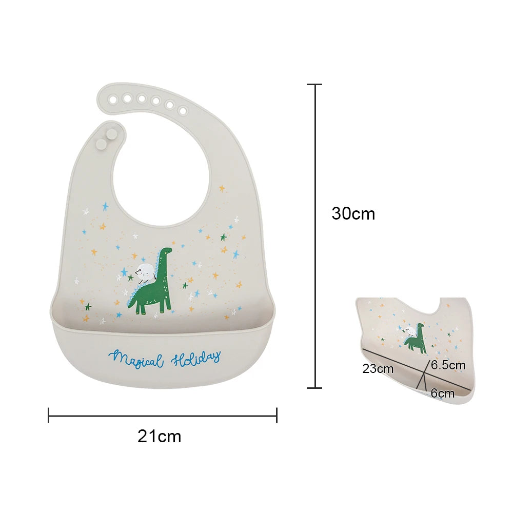 Soft Silicone Cartoon Waterproof Baby Bibs