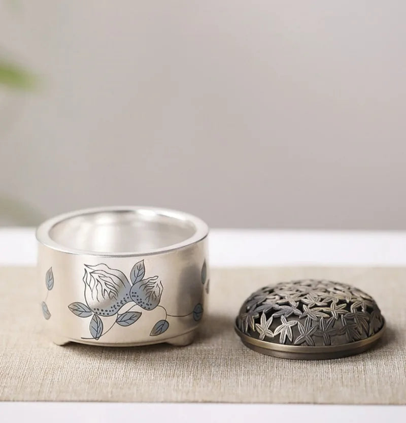 Silver-plated Ceramic Incense Burner
