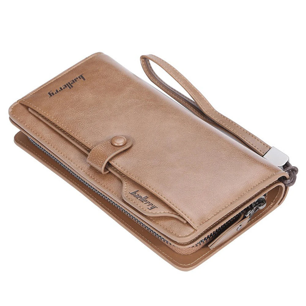 Baellerry Anti-Theft Long Wallet for Men PU Leather Business Style