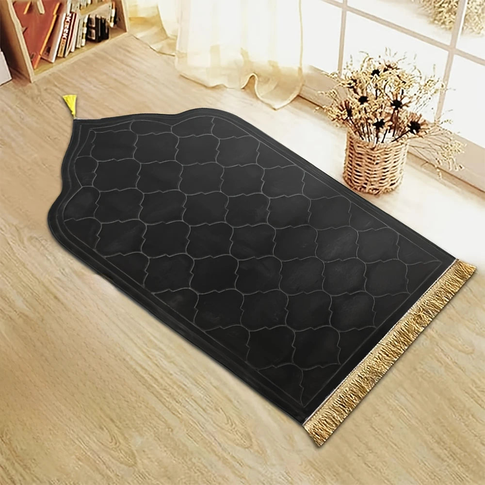 Thickened Printed Prayer Mat Plush With Tassel Flannel