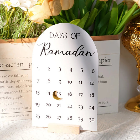 2D Flat Acrylic Ramadan Advent Calendar  Gift for Desktop & Room Decoration
