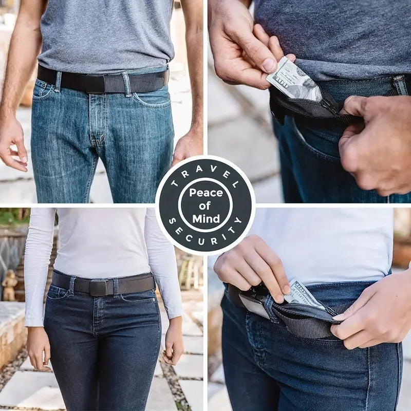 Men's secure anti-theft belt wallet