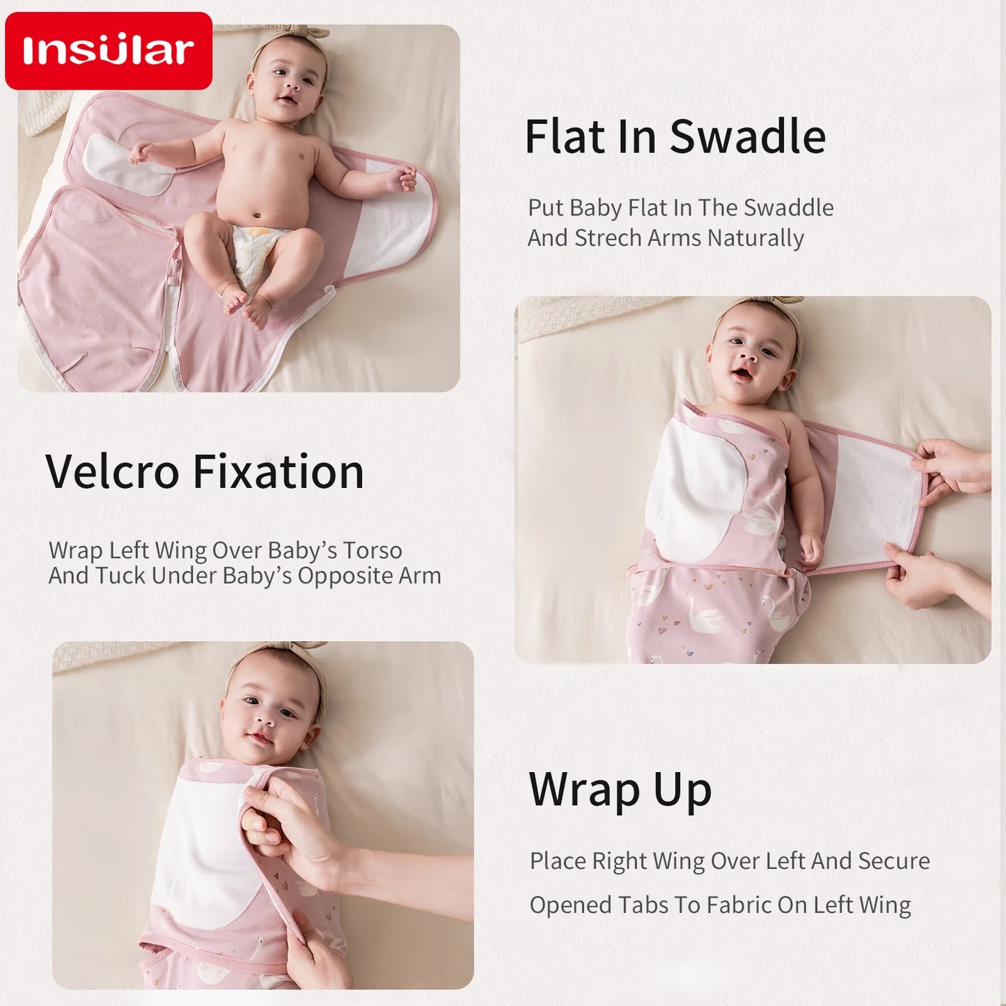 INSULAR Baby Cotton Swaddling Cloth.