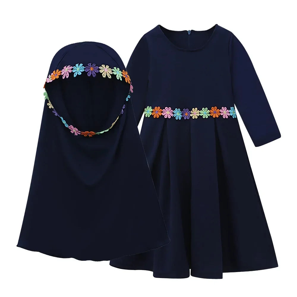 Girls Hijab Abaya 2 Piece Eid Sets