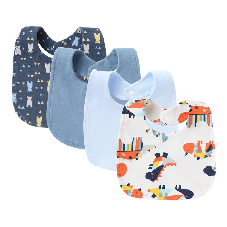 4Pcs Cartoon Baby Bib