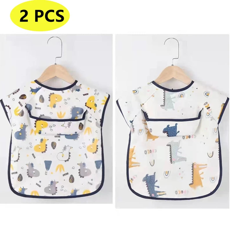 Baby & Toddler Waterproof Feeding Bib Apron  (long sleeves)