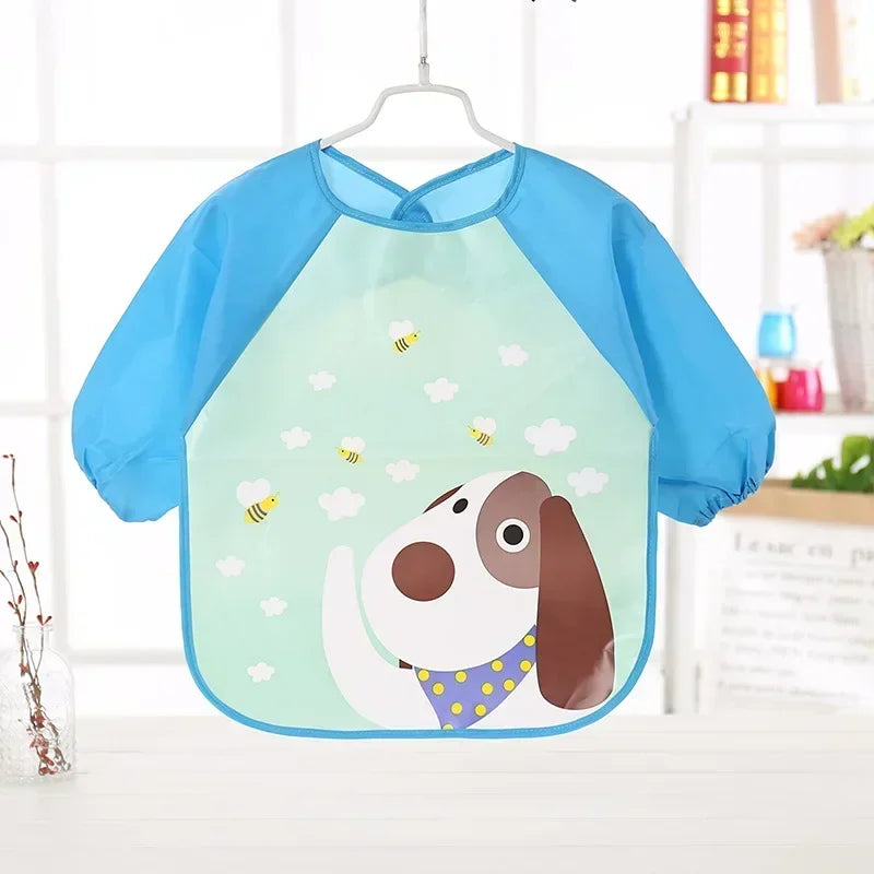 Adjustable Baby Soft Waterproof Bib Long Sleeves