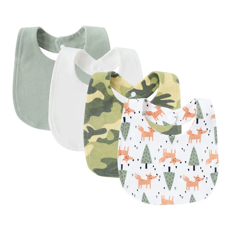 4Pcs Cartoon Baby Bib