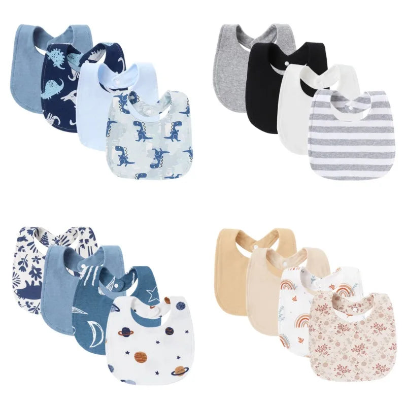 4Pcs Cartoon Baby Bib