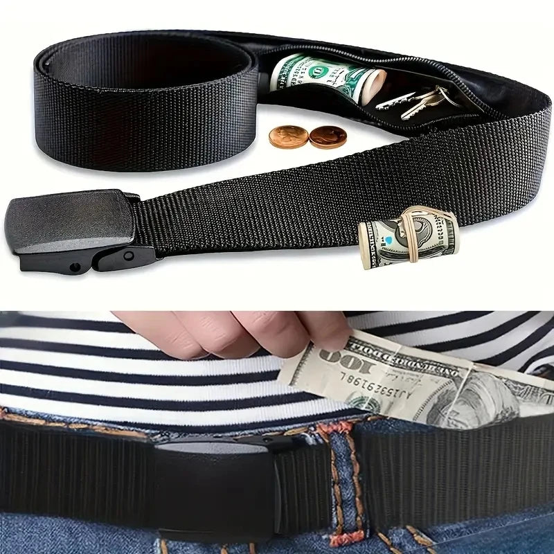 Men's secure anti-theft belt wallet