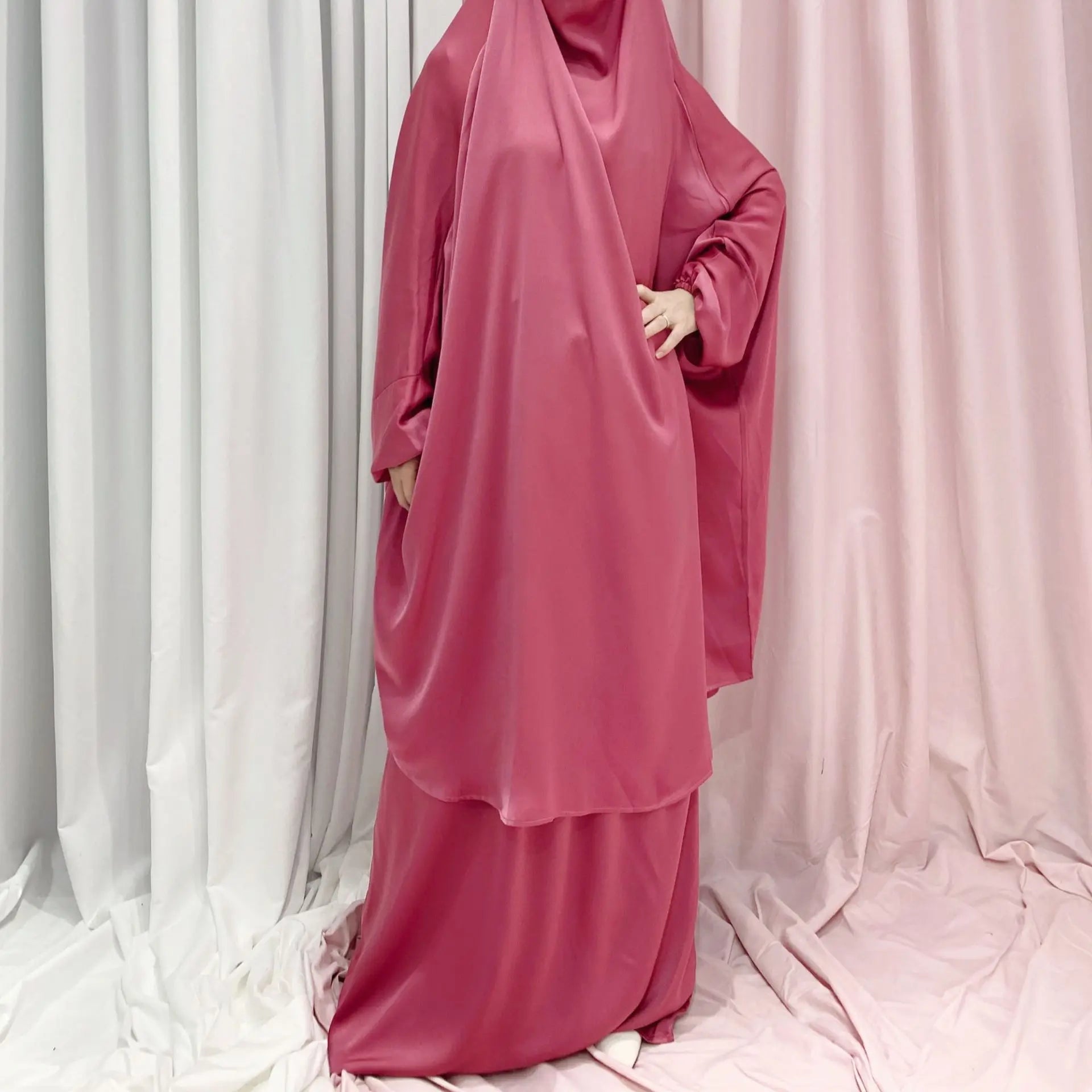 Two Piece Set Prayer Garment Dress for Muslim Mommy &  Girls