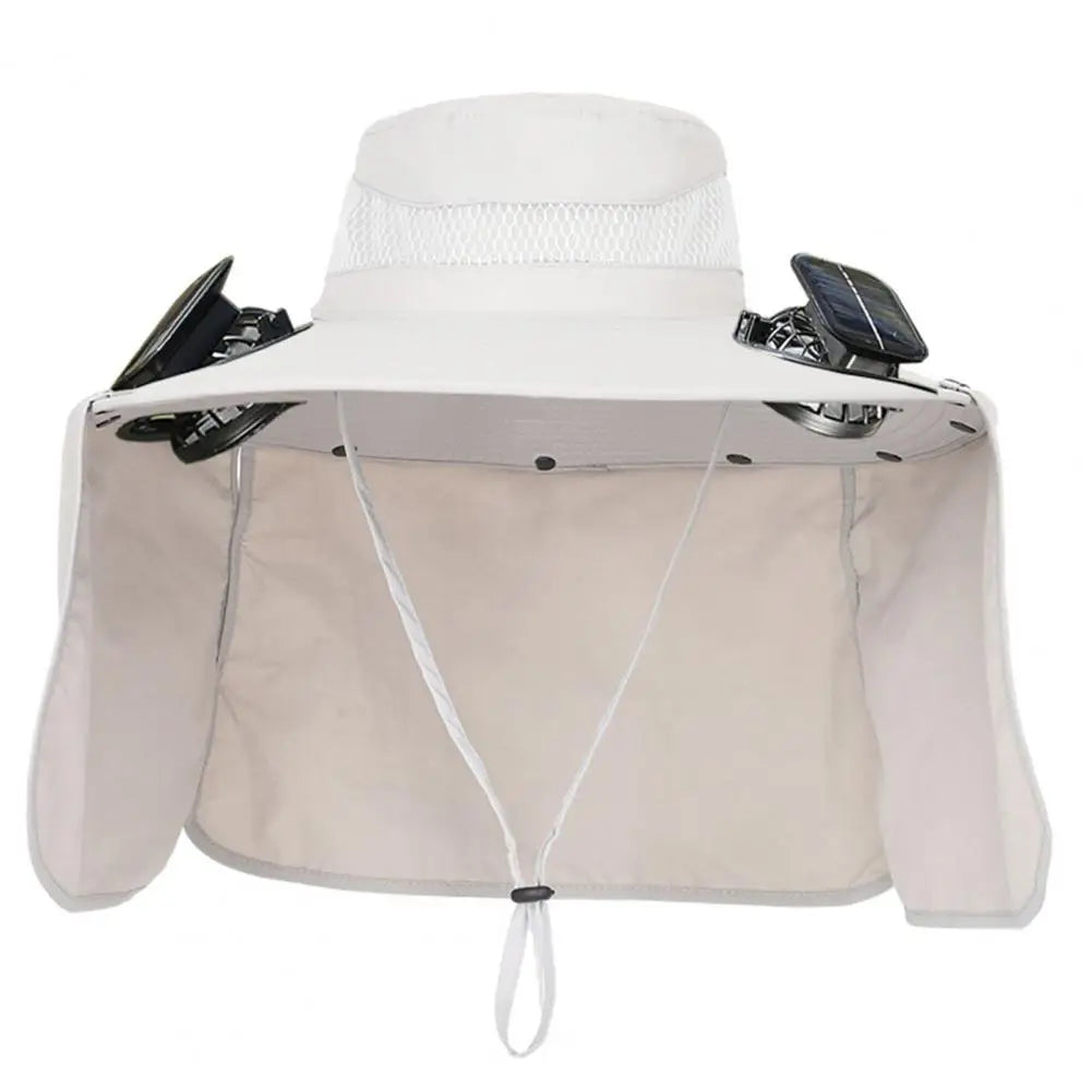 Hat With Dual Powered Solar Fan