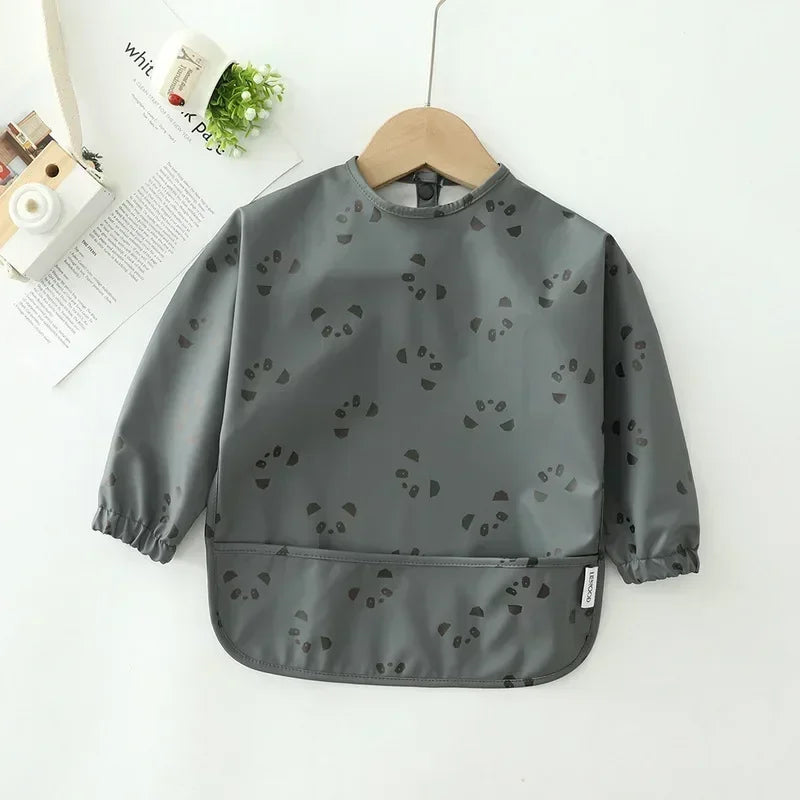 Adjustable Baby Soft Waterproof Bib Long Sleeves